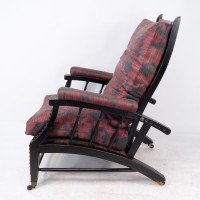 Philip Webb for Morris & Co – Aesthetic Ebonised Walnut Reclining Armchair - Thumbnail 5