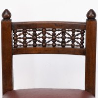 Liberty & Co., Moorish Side or Childs Chair with Mashrabiya Turned Details - Thumbnail 6