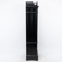 A Rare Aesthetic Movement Ebonized Polychrome Painted Humidor with Floral Decor - Thumbnail 5