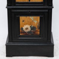 A Rare Aesthetic Movement Ebonized Polychrome Painted Humidor with Floral Decor - Thumbnail 11