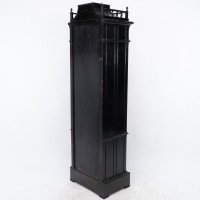 A Rare Aesthetic Movement Ebonized Polychrome Painted Humidor with Floral Decor - Thumbnail 18