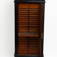 A Rare Aesthetic Movement Ebonized Polychrome Painted Humidor with Floral Decor - Thumbnail 17