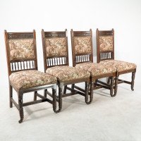 E. W. Godwin, attributed. A Set of Four Aesthetic Movement Oak Dining Chairs - Thumbnail 2