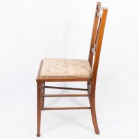Aesthetic Movement – Walnut Lyre Back Chair with Button Seat (c.1890) - Thumbnail 4