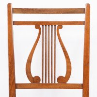 Aesthetic Movement – Walnut Lyre Back Chair with Button Seat (c.1890) - Thumbnail 6