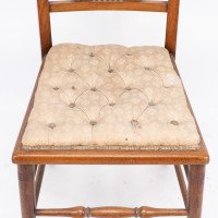 Aesthetic Movement – Walnut Lyre Back Chair with Button Seat (c.1890) - Thumbnail 7