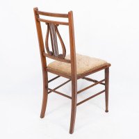 Aesthetic Movement – Walnut Lyre Back Chair with Button Seat (c.1890) - Thumbnail 16