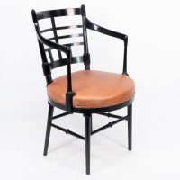 James Plucknett, attributed. Probably for Collier & Plucknett. A Jacobean/Old English Aesthetic Movement Armchair