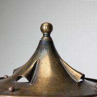 An Arts & Crafts Copper Stair Post Lantern with Matching Hall Lantern - Thumbnail 5