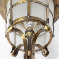 An Arts & Crafts Copper Stair Post Lantern with Matching Hall Lantern - Thumbnail 8