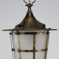 An Arts & Crafts Copper Stair Post Lantern with Matching Hall Lantern - Thumbnail 18