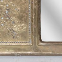 An Aesthetic Movement Brass Mirror with Stylized Peacocks Perched on a Branch - Thumbnail 7