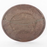 Arts and Crafts c.1900 Walnut Circular Mirror with Stylised Floral Carved Decoration - Thumbnail 9