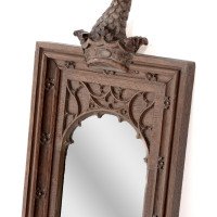 A Gothic Revival Oak Mirror Surmounted with a Carved Eagle to the Top - Thumbnail 3