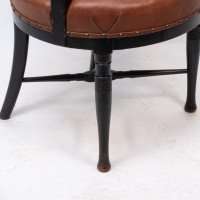 E. W. Godwin (Style Of) – Anglo-Japanese Ebonised Armchair with Leather Seat - Thumbnail 17