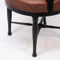 E. W. Godwin (Style Of) – Anglo-Japanese Ebonised Armchair with Leather Seat - Thumbnail 16
