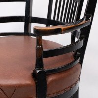 E. W. Godwin (Style Of) – Anglo-Japanese Ebonised Armchair with Leather Seat - Thumbnail 13
