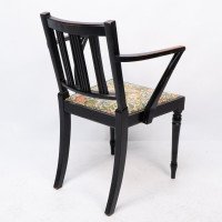 Morris & Co. Arts and Crafts Beech Armchair with Morris Fabric Seat - Thumbnail 17