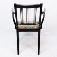 Morris & Co. Arts and Crafts Beech Armchair with Morris Fabric Seat - Thumbnail 18