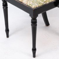 Morris & Co. Arts and Crafts Beech Armchair with Morris Fabric Seat - Thumbnail 13