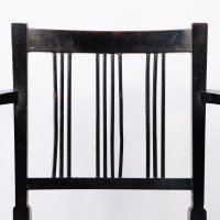 Morris & Co. Arts and Crafts Beech Armchair with Morris Fabric Seat - Thumbnail 7