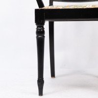 Morris & Co. Arts and Crafts Beech Armchair with Morris Fabric Seat - Thumbnail 16