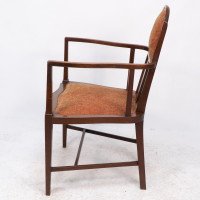 G. M. Ellwood for J. S. Henry. Arts & Crafts Armchair with Mother-of-pearl Inlays - Thumbnail 4
