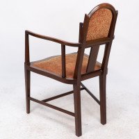 G. M. Ellwood for J. S. Henry. Arts & Crafts Armchair with Mother-of-pearl Inlays - Thumbnail 15