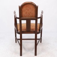 G. M. Ellwood for J. S. Henry. Arts & Crafts Armchair with Mother-of-pearl Inlays - Thumbnail 16