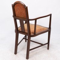 G. M. Ellwood for J. S. Henry. Arts & Crafts Armchair with Mother-of-pearl Inlays - Thumbnail 17