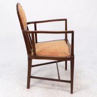 G. M. Ellwood for J. S. Henry. Arts & Crafts Armchair with Mother-of-pearl Inlays - Thumbnail 5