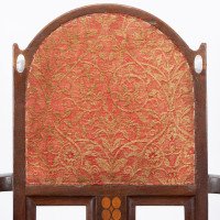 G. M. Ellwood for J. S. Henry. Arts & Crafts Armchair with Mother-of-pearl Inlays - Thumbnail 7