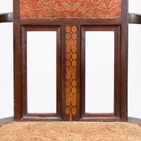 G. M. Ellwood for J. S. Henry. Arts & Crafts Armchair with Mother-of-pearl Inlays - Thumbnail 10