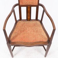 G. M. Ellwood for J. S. Henry. Arts & Crafts Armchair with Mother-of-pearl Inlays - Thumbnail 12