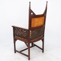 Liberty & Co. – Arts and Crafts Moorish Armchair with Original Leather Seat - Thumbnail 17