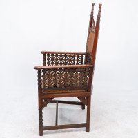 Liberty & Co. – Arts and Crafts Moorish Armchair with Original Leather Seat - Thumbnail 5