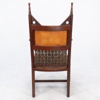 Liberty & Co. – Arts and Crafts Moorish Armchair with Original Leather Seat - Thumbnail 18