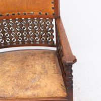 Liberty & Co. – Arts and Crafts Moorish Armchair with Original Leather Seat - Thumbnail 13