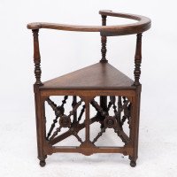 Jas Shoolbred. An Aesthetic Movement Oak Corner Armchair with Stylized Turnings - Thumbnail 17