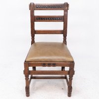 J. P. Seddon, attributed. An Aesthetic Movement Oak Side Chair with Ebonized Circles - Thumbnail 2
