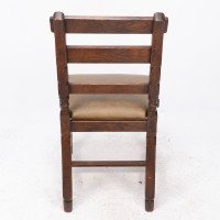 J. P. Seddon, attributed. An Aesthetic Movement Oak Side Chair with Ebonized Circles - Thumbnail 16