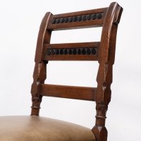 J. P. Seddon, attributed. An Aesthetic Movement Oak Side Chair with Ebonized Circles - Thumbnail 7