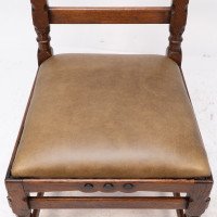 J. P. Seddon, attributed. An Aesthetic Movement Oak Side Chair with Ebonized Circles - Thumbnail 9