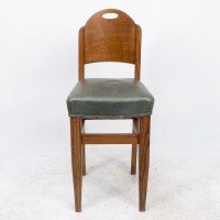 William Birch. An Arts & Crafts High Seat Music Chair with Leather Seat - Thumbnail 2