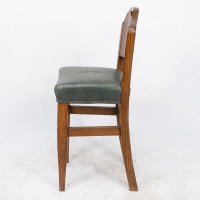 William Birch. An Arts & Crafts High Seat Music Chair with Leather Seat - Thumbnail 4
