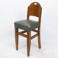 William Birch. An Arts & Crafts High Seat Music Chair with Leather Seat - Thumbnail 3