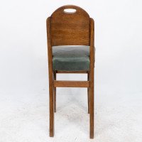 William Birch. An Arts & Crafts High Seat Music Chair with Leather Seat - Thumbnail 13