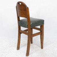 William Birch. An Arts & Crafts High Seat Music Chair with Leather Seat - Thumbnail 15