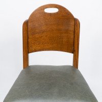 William Birch. An Arts & Crafts High Seat Music Chair with Leather Seat - Thumbnail 7