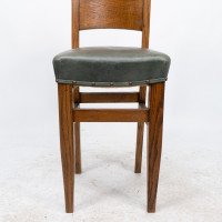 William Birch. An Arts & Crafts High Seat Music Chair with Leather Seat - Thumbnail 10